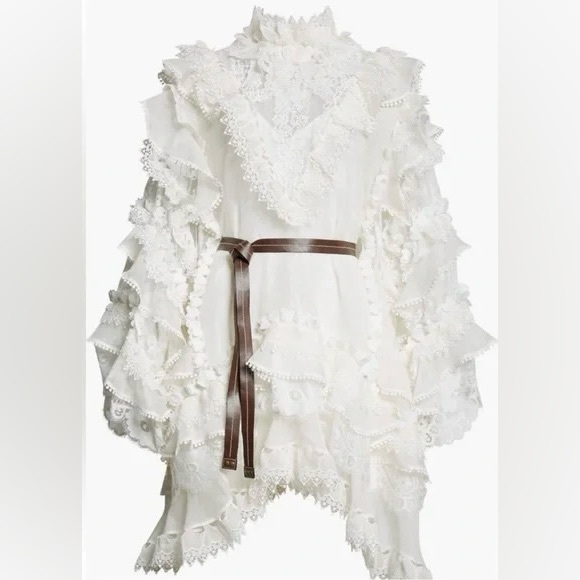 New Zimmermann Crush Heart Trim Long Sleeve Minidress Size Medium - Picture 3 of 13